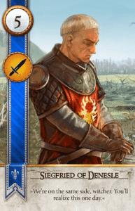 Siegfried of Denesle Gwent card from The Witcher 3