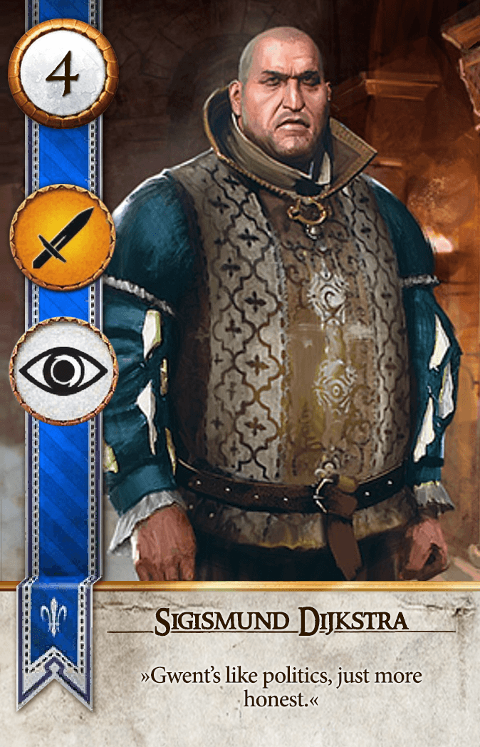 Sigismund Dijkstra Gwent card from The Witcher 3