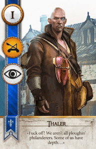 Thaler Gwent card from The Witcher 3
