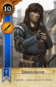 Vernon Roche Gwent card from The Witcher 3