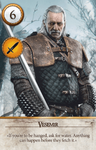 Vesemir Gwent card from The Witcher 3