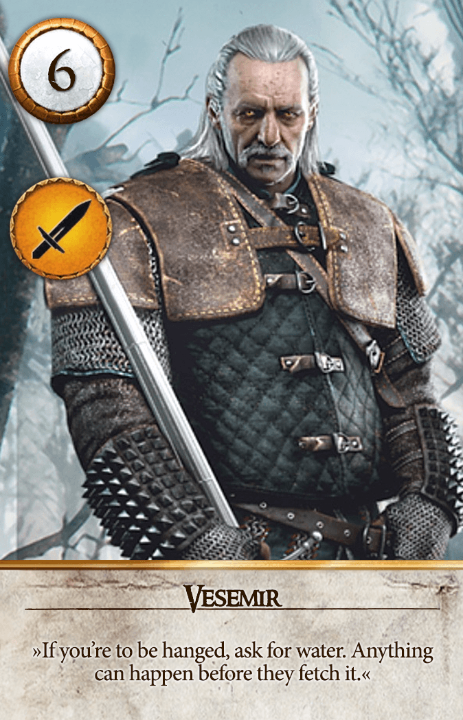 Vesemir Gwent card from The Witcher 3