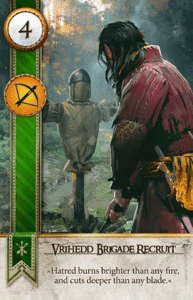 Vrihedd Brigade Recruit Gwent card from The Witcher 3