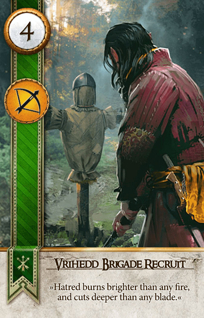 Vrihedd Brigade Recruit Gwent card from The Witcher 3