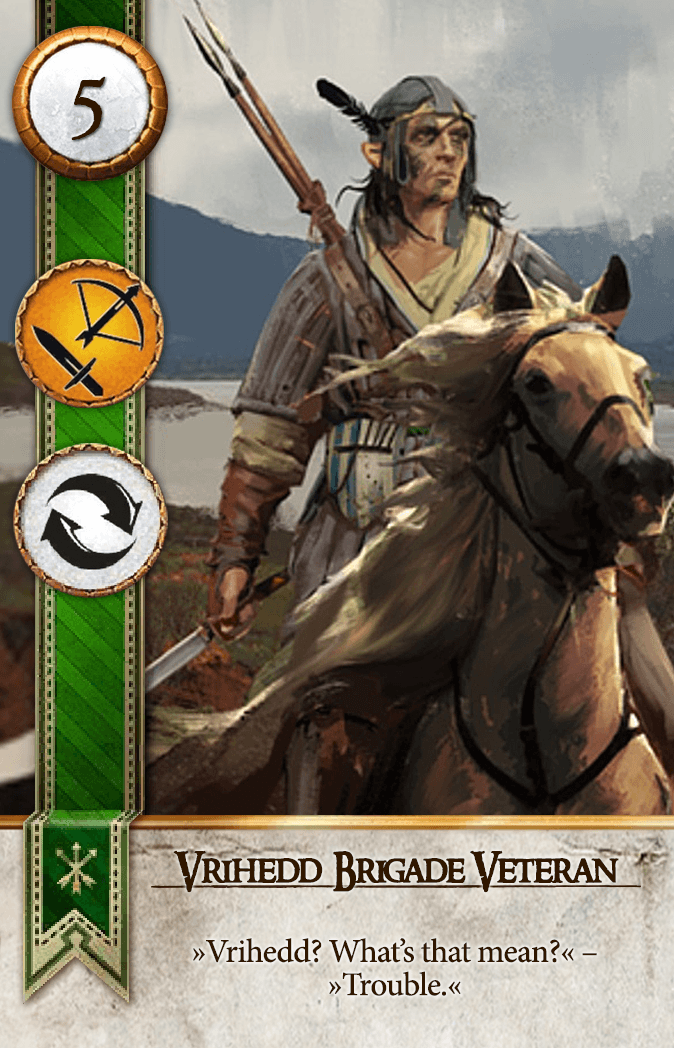 Vrihedd Brigade Veteran Gwent card from The Witcher 3