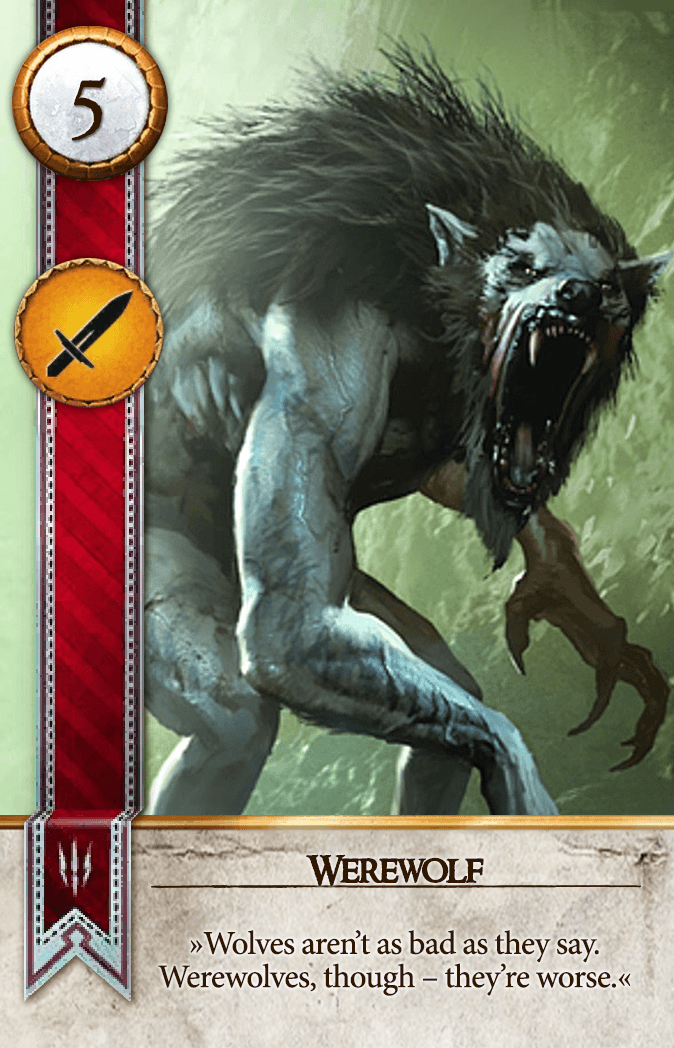 Werewolf Gwent card from The Witcher 3