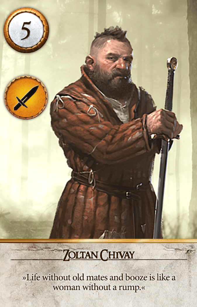 Zoltan Chivay Gwent card from The Witcher 3